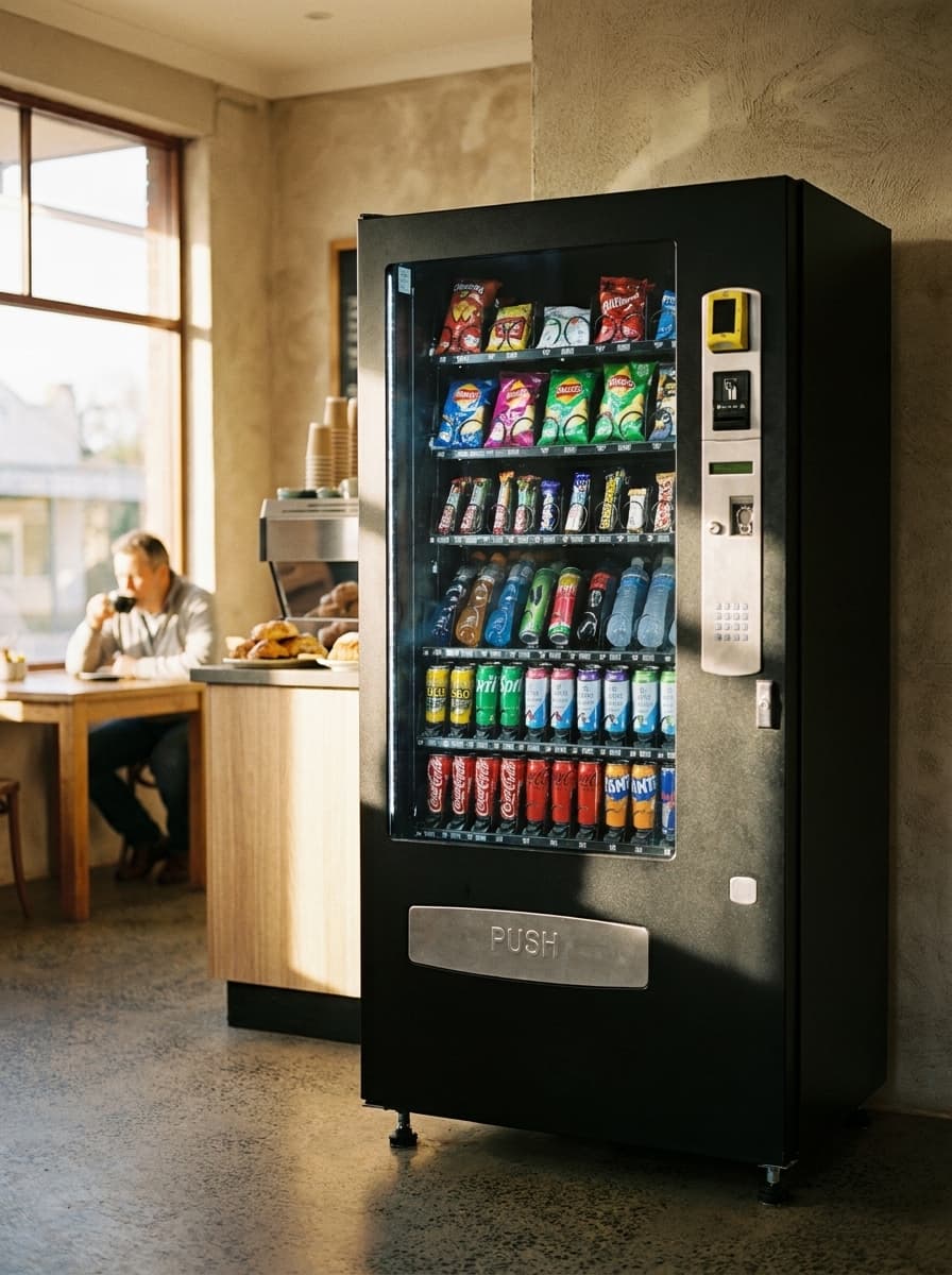 A QuikVend machine placed in a cafés venue