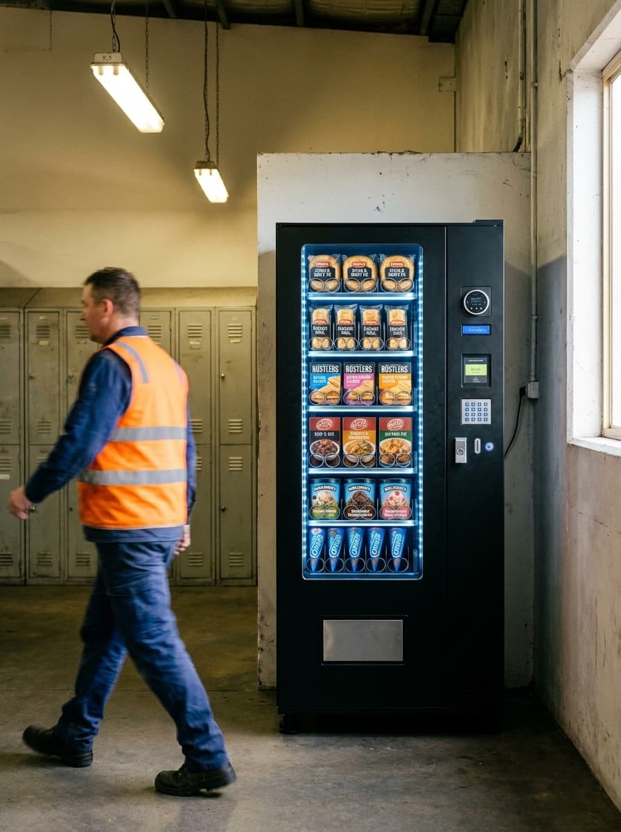 A QuikVend machine placed in a factories venue