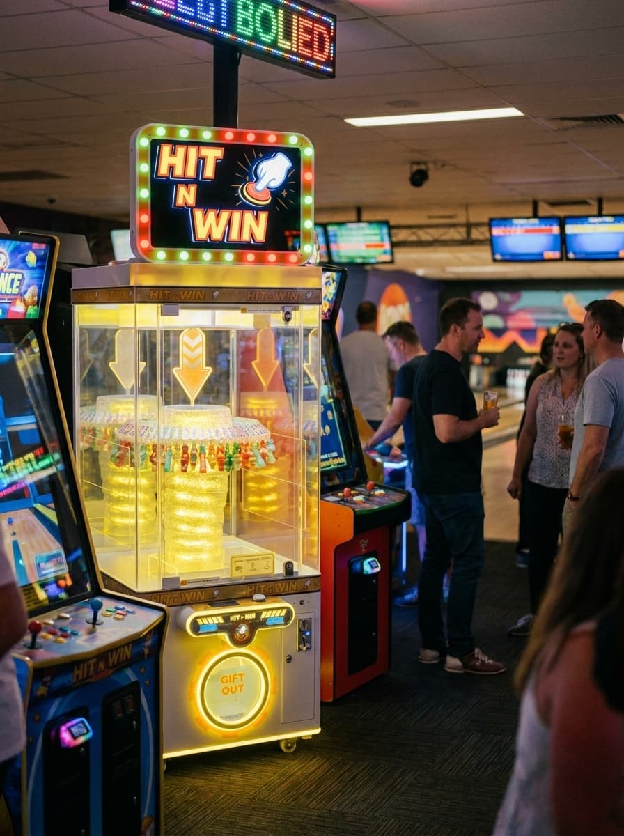 A QuikVend machine placed in a bowling & arcades venue